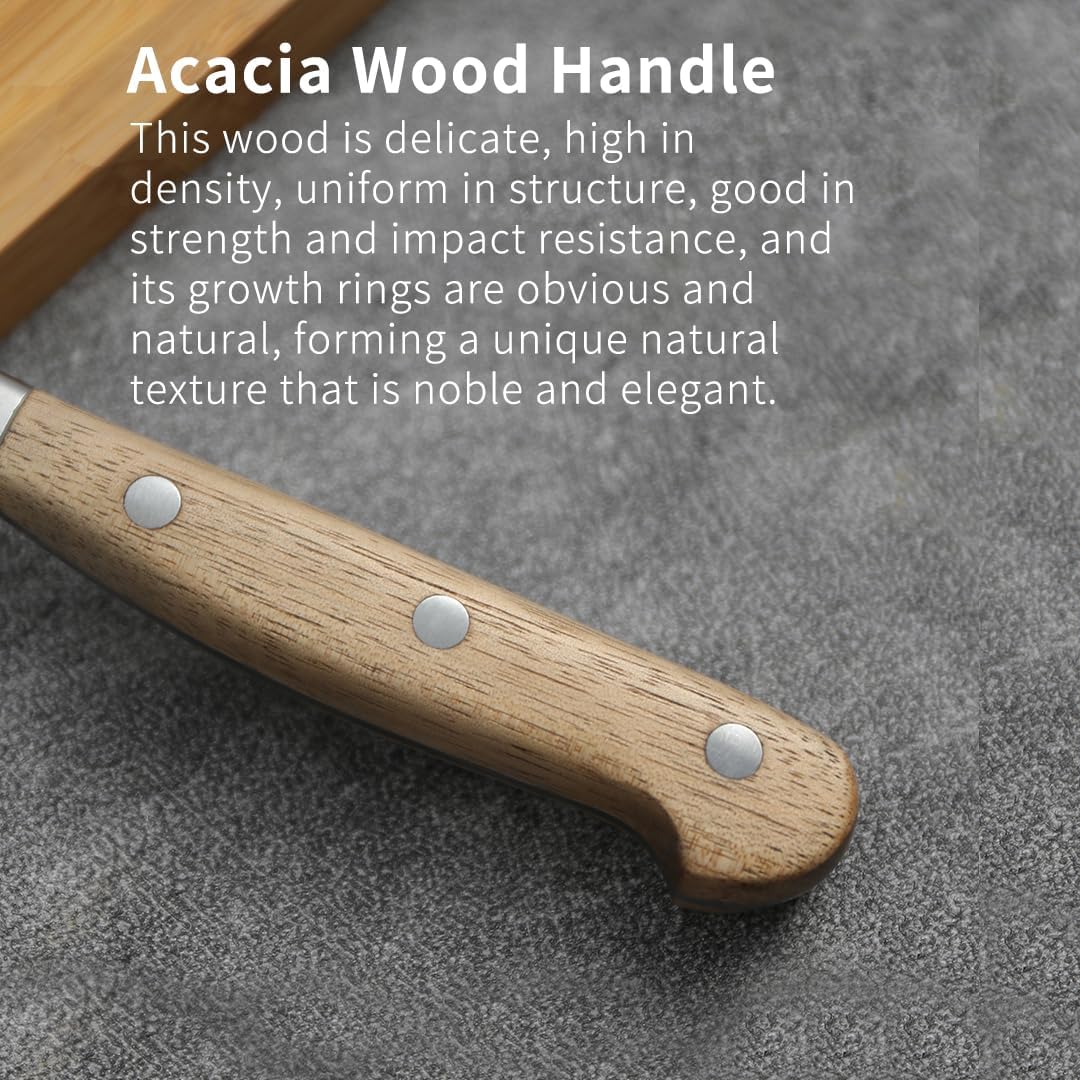 IGNITED CUTLERY Bird Beak Paring Knife – 4-inch Curved Peeling Knife, German 1.4116 Stainless Steel Fruit and Vegetable Knife with Olive Wood Handle, Razor Sharp Small Kitchen Knife with Gift Box