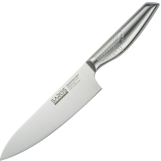 IGNITED CUTLERY SAROS Western Gyuto Chef Knife – Ultra-Fine Edge, Mirror-Polished Stainless Steel Professional Kitchen Knife for Meat & Vegetables