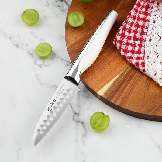 ignited paring knife